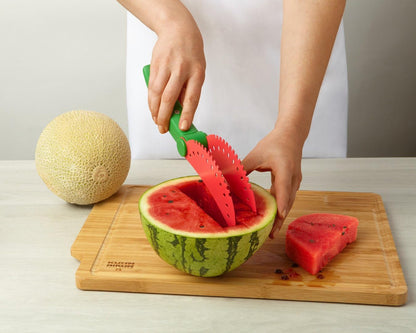 Watermelon Knife, Serrated Fruit Slicer for Watermelon and Large Fruit, Long Blade for Clean Slicing, Easy Cutting Tool