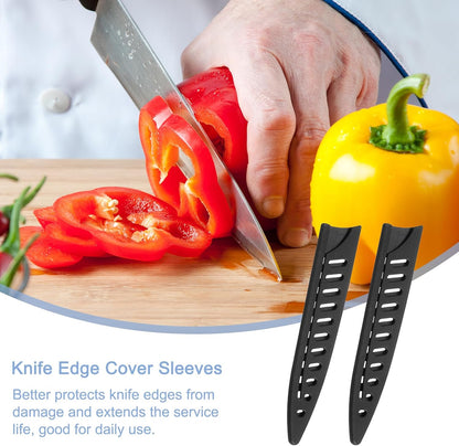 4Pcs Knife Cover Sleeves Blade Edge Guards for 5" Utility Knife Blade Edge Protector Cover Universal Knife Sheath for Kitchen, Black