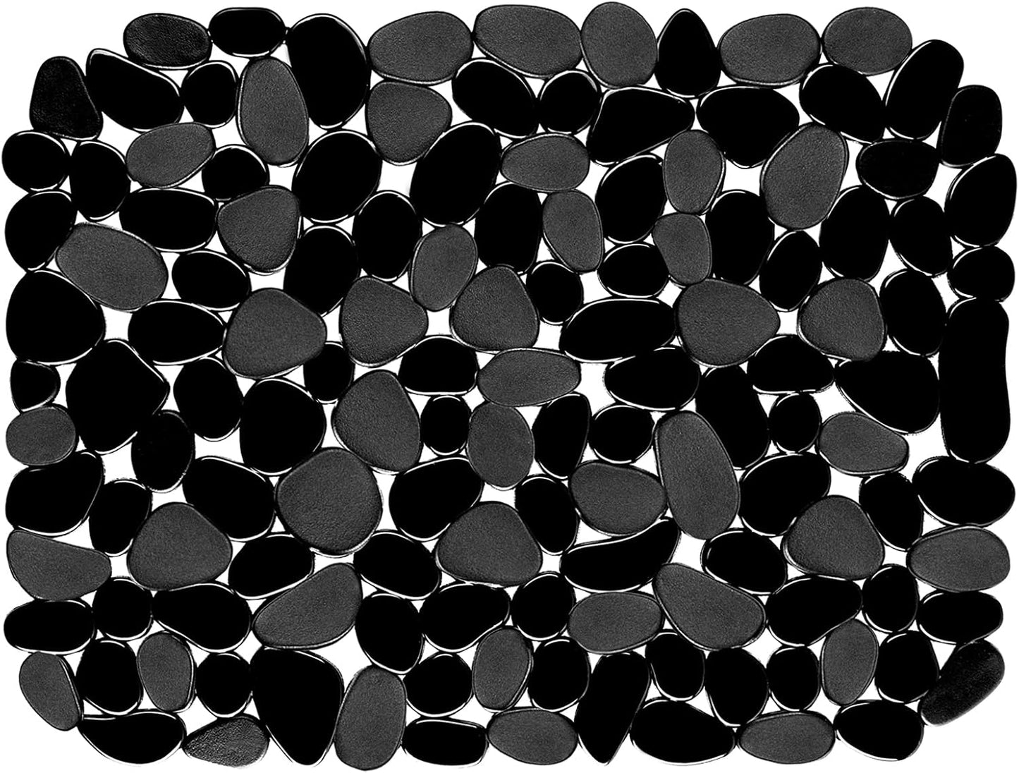 Kitchen Sink Mat Pebble Protect Mat PVC Eco-friendly Adjustable Stainless steel/ Porcelain Dish Drying Pad Protector for Bottom of Kitchen Sink, 15.8 x 11.8 inches (2 Pack, Black and Gray)