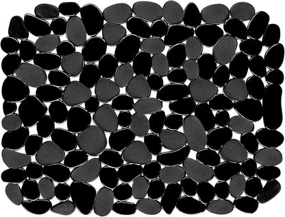 Kitchen Sink Mat Pebble Protect Mat PVC Eco-friendly Adjustable Stainless steel/ Porcelain Dish Drying Pad Protector for Bottom of Kitchen Sink, 15.8 x 11.8 inches (2 Pack, Black and Gray)