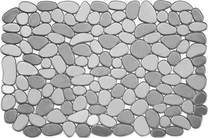 Kitchen Sink Mat Pebble Protect Mat PVC Eco-friendly Adjustable Stainless steel/ Porcelain Dish Drying Pad Protector for Bottom of Kitchen Sink, 15.8 x 11.8 inches (2 Pack, Black and Gray)