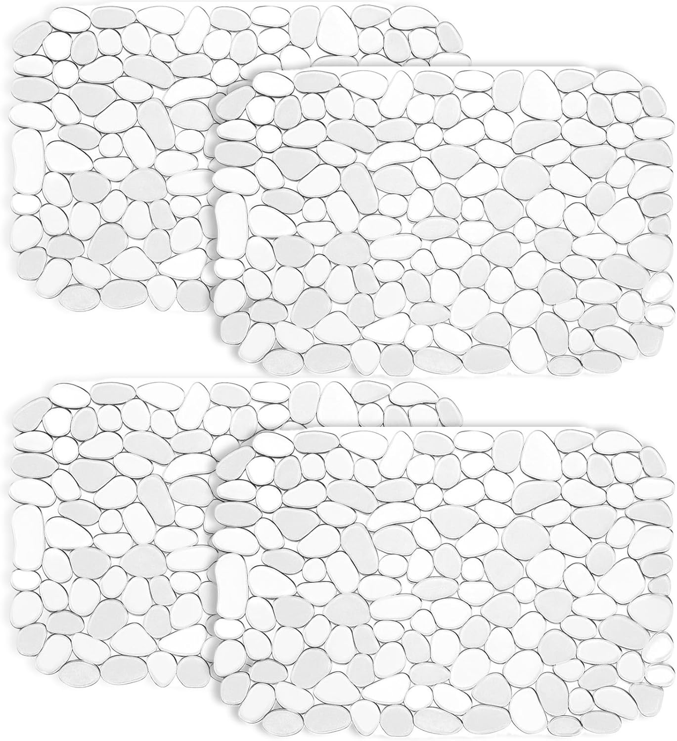 Kitchen Sink Mat Pebble Protect Mat PVC Eco-friendly Adjustable Stainless steel/ Porcelain Dish Drying Pad Protector for Bottom of Kitchen Sink, 15.8 x 11.8 inches (2 Pack, Black and Gray)