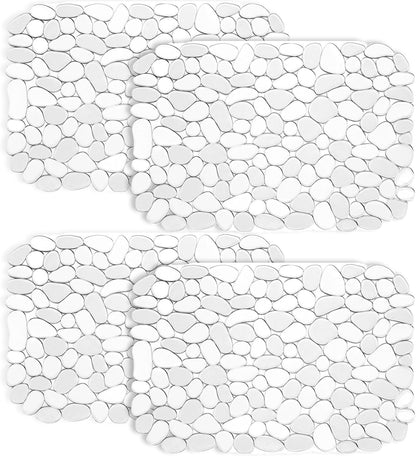 Kitchen Sink Mat Pebble Protect Mat PVC Eco-friendly Adjustable Stainless steel/ Porcelain Dish Drying Pad Protector for Bottom of Kitchen Sink, 15.8 x 11.8 inches (2 Pack, Black and Gray)