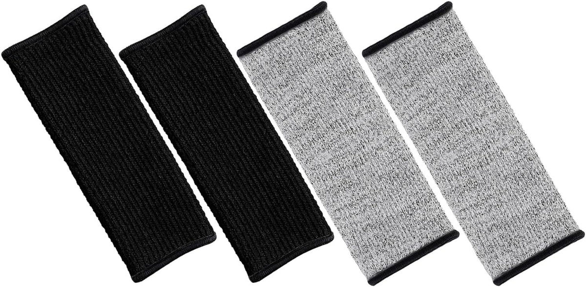 Cut Resistant Puncture Resistant Arm Sleeves 20cm Forearm Protective Work Safety Guards for Welding Gardening Kitchen 2 Pairs (gray + Black)