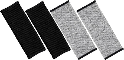 Cut Resistant Puncture Resistant Arm Sleeves 20cm Forearm Protective Work Safety Guards for Welding Gardening Kitchen 2 Pairs (gray + Black)
