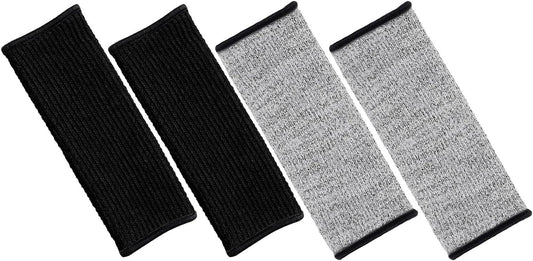 Cut Resistant Puncture Resistant Arm Sleeves 20cm Forearm Protective Work Safety Guards for Welding Gardening Kitchen 2 Pairs (gray + Black)