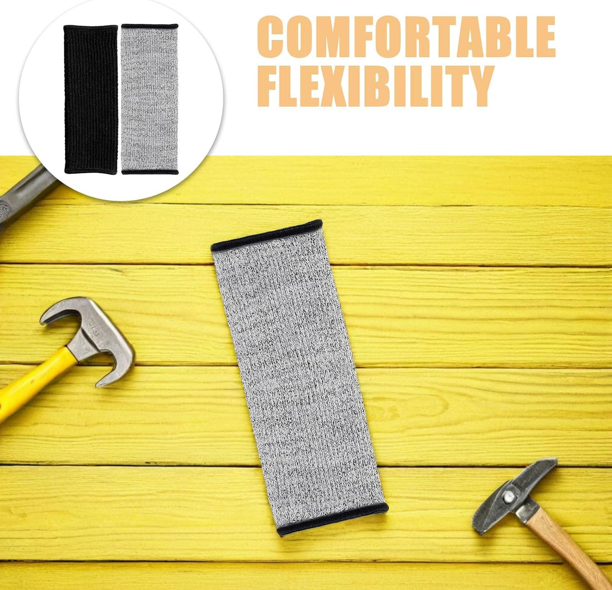 Cut Resistant Puncture Resistant Arm Sleeves 20cm Forearm Protective Work Safety Guards for Welding Gardening Kitchen 2 Pairs (gray + Black)
