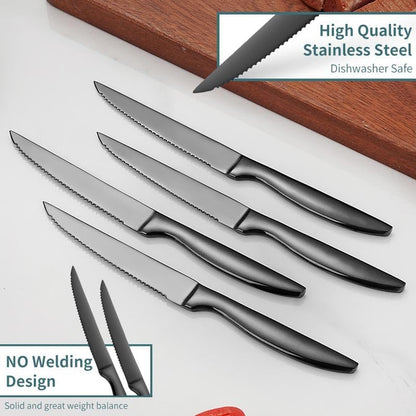 Steak Knife Set of 8, Serrated Steak Knife, Kitchen Steak Knives, Steak Knives Dishwasher Safe, Stainless Steel Knives