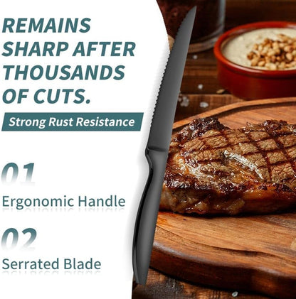 Steak Knife Set of 8, Serrated Steak Knife, Kitchen Steak Knives, Steak Knives Dishwasher Safe, Stainless Steel Knives