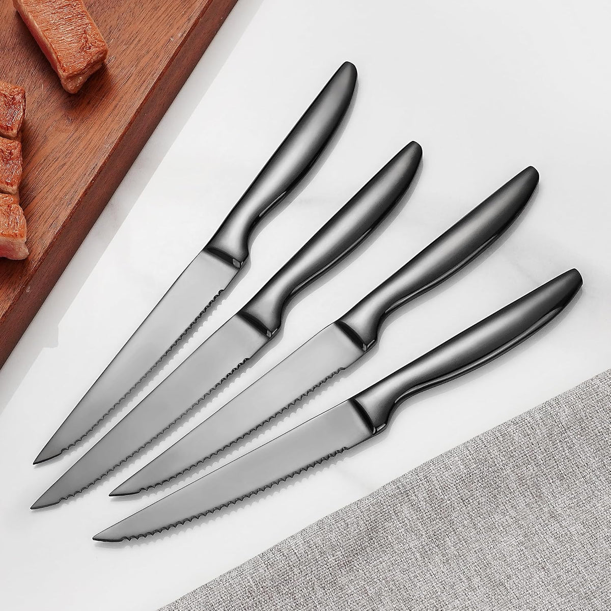 Steak Knife Set of 8, Serrated Steak Knife, Kitchen Steak Knives, Steak Knives Dishwasher Safe, Stainless Steel Knives