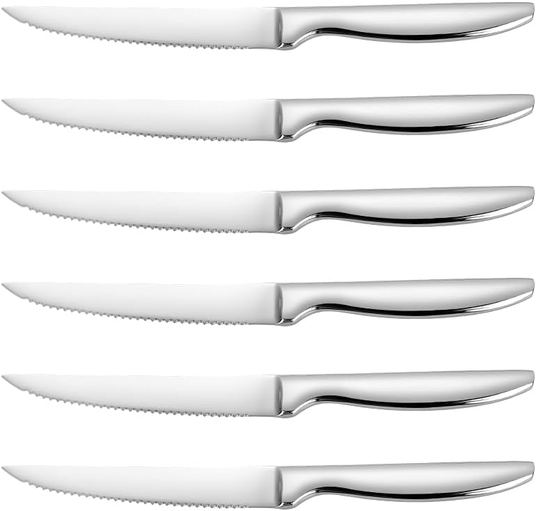 Steak Knife Set of 8, Serrated Steak Knife, Kitchen Steak Knives, Steak Knives Dishwasher Safe, Stainless Steel Knives