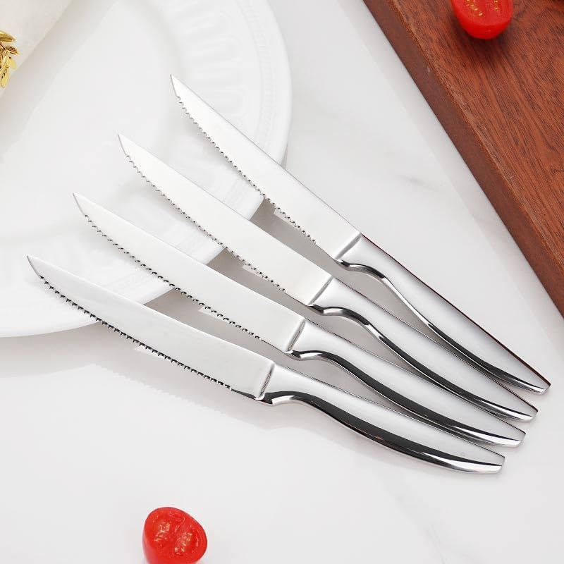Steak Knife Set of 8, Serrated Steak Knife, Kitchen Steak Knives, Steak Knives Dishwasher Safe, Stainless Steel Knives
