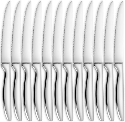Steak Knife Set of 8, Serrated Steak Knife, Kitchen Steak Knives, Steak Knives Dishwasher Safe, Stainless Steel Knives