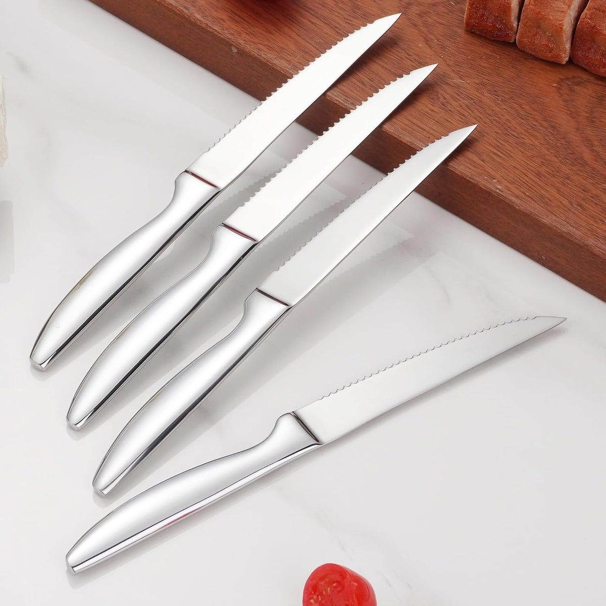 Steak Knife Set of 8, Serrated Steak Knife, Kitchen Steak Knives, Steak Knives Dishwasher Safe, Stainless Steel Knives