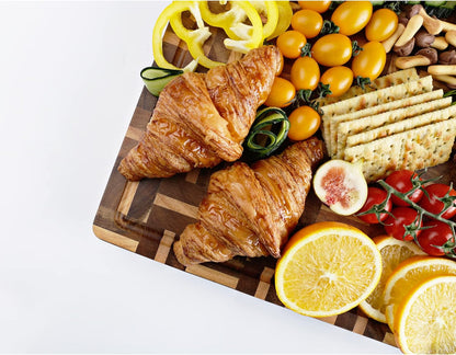 End Grain Cutting Board - 20"L x 16"W x 1.5"Th - Butcher Block Built-In Juice Grooves & Handle - Chopping Board Made of Acacia Wood Mixed With Oak - Barbecue Tray,Cooktop Board
