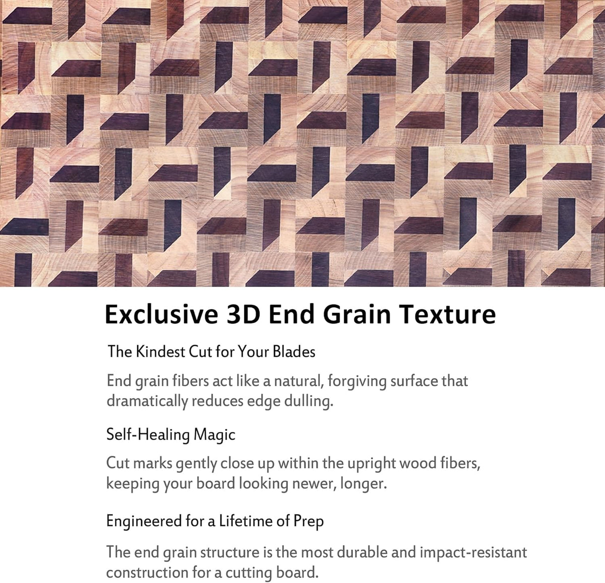 End Grain Cutting Board - 20"L x 16"W x 1.5"Th - Butcher Block Built-In Juice Grooves & Handle - Chopping Board Made of Acacia Wood Mixed With Oak - Barbecue Tray,Cooktop Board