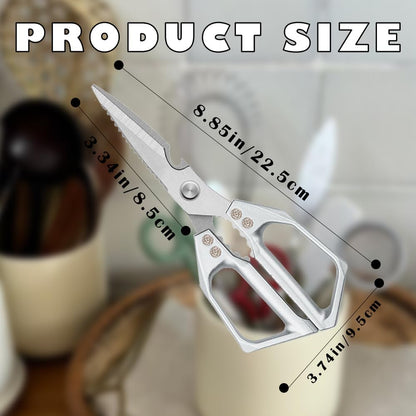 Kitchen Shears， All Purpose Heavy Duty Poultry Shears, Ultra Sharp Japanese Meat Scissors, ，Dishwasher cleaning Safe tainless Steel Comfort Grip Handle Kitchen Scissors for Food, Chicken Bones, Turkey
