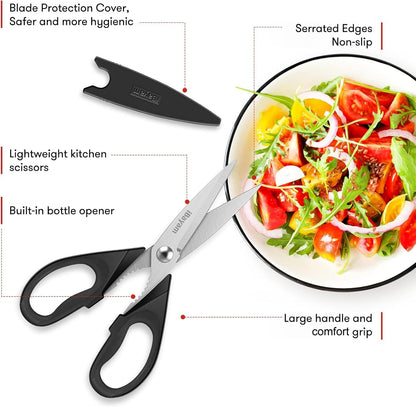 iBayam Kitchen Scissors Shears All Purpose Heavy Duty, Protective Sheath