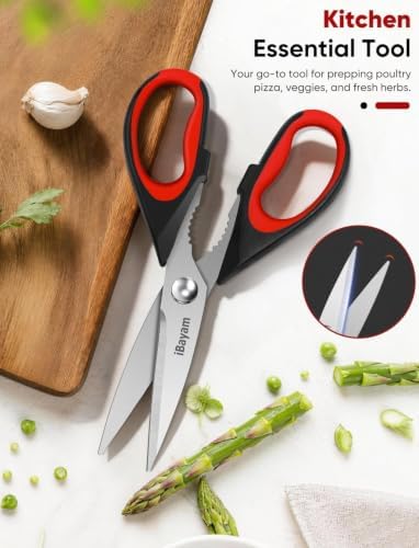 iBayam Kitchen Scissors Shears All Purpose Heavy Duty, Protective Sheath