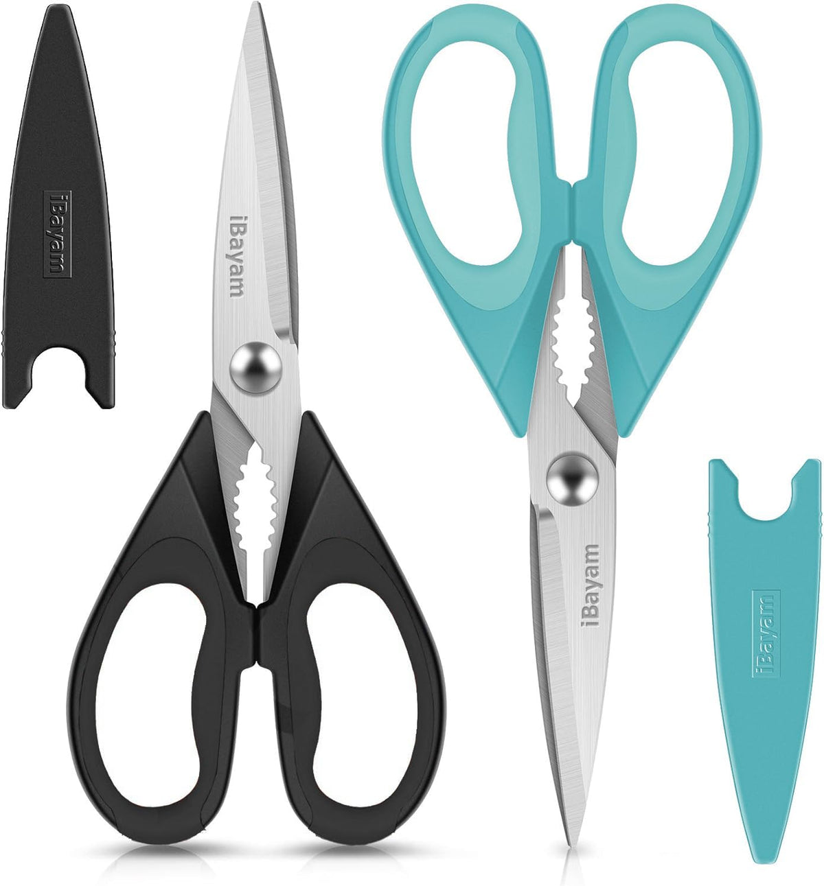 iBayam Kitchen Scissors Shears All Purpose Heavy Duty, Protective Sheath