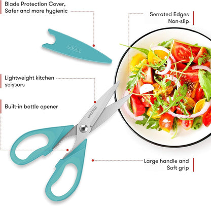 iBayam Kitchen Scissors Shears All Purpose Heavy Duty, Protective Sheath