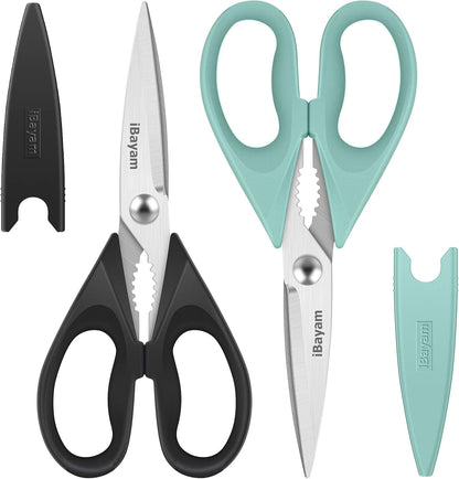 iBayam Kitchen Scissors Shears All Purpose Heavy Duty, Protective Sheath