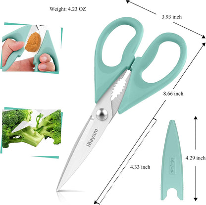 iBayam Kitchen Scissors Shears All Purpose Heavy Duty, Protective Sheath