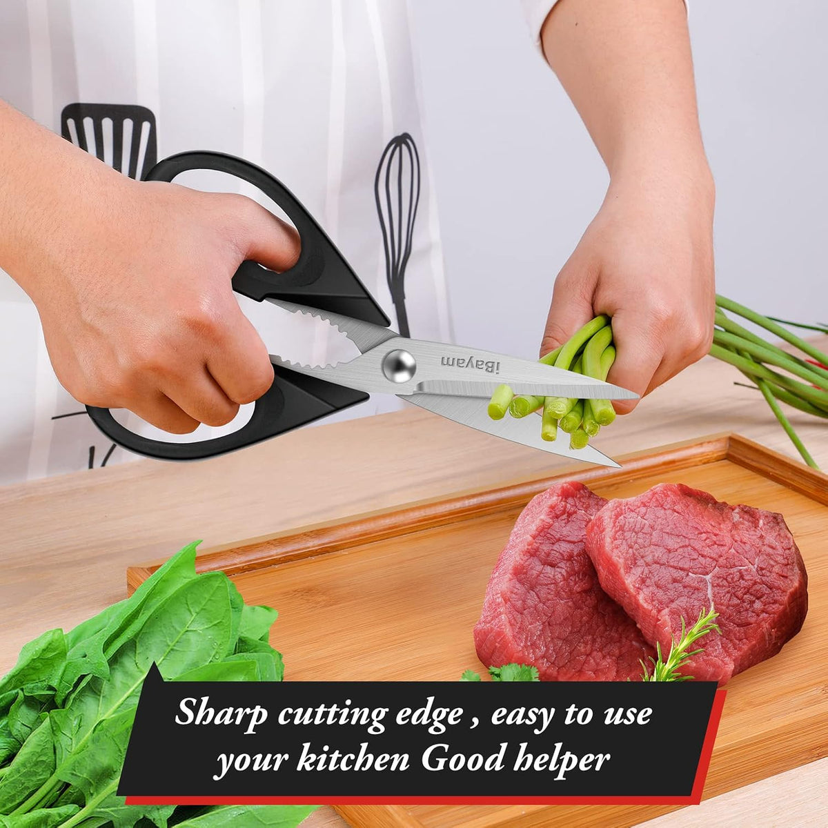 iBayam Kitchen Scissors Shears All Purpose Heavy Duty, Protective Sheath