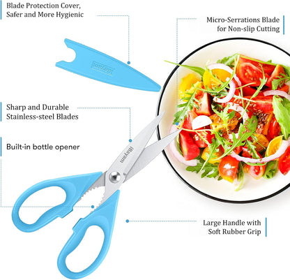 iBayam Kitchen Scissors Shears All Purpose Heavy Duty, Protective Sheath