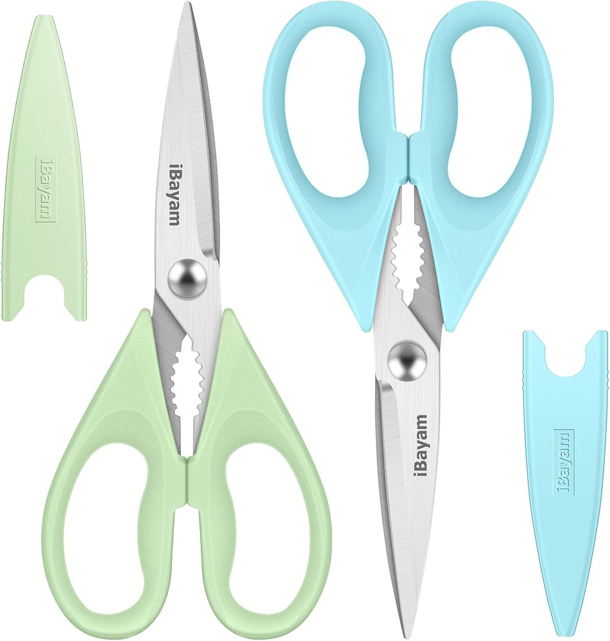 iBayam Kitchen Scissors Shears All Purpose Heavy Duty, Protective Sheath