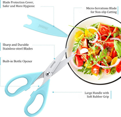 iBayam Kitchen Scissors Shears All Purpose Heavy Duty, Protective Sheath