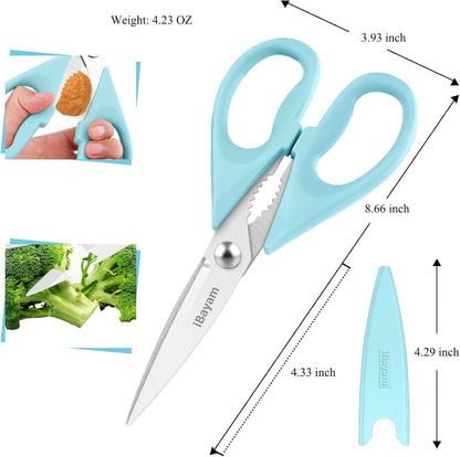 iBayam Kitchen Scissors Shears All Purpose Heavy Duty, Protective Sheath