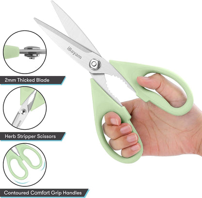 iBayam Kitchen Scissors Shears All Purpose Heavy Duty, Protective Sheath