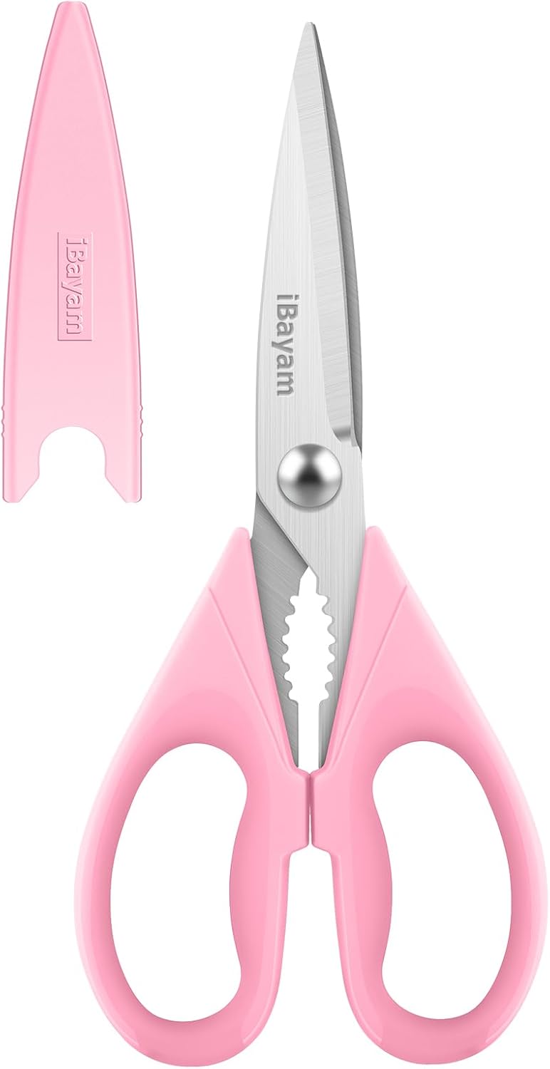 iBayam Kitchen Scissors Shears All Purpose Heavy Duty, Protective Sheath