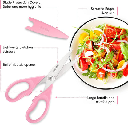 iBayam Kitchen Scissors Shears All Purpose Heavy Duty, Protective Sheath