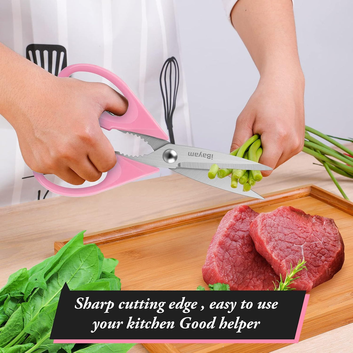 iBayam Kitchen Scissors Shears All Purpose Heavy Duty, Protective Sheath
