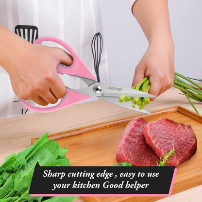 iBayam Kitchen Scissors Shears All Purpose Heavy Duty, Protective Sheath