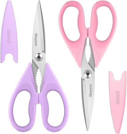 iBayam Kitchen Scissors Shears All Purpose Heavy Duty, Protective Sheath