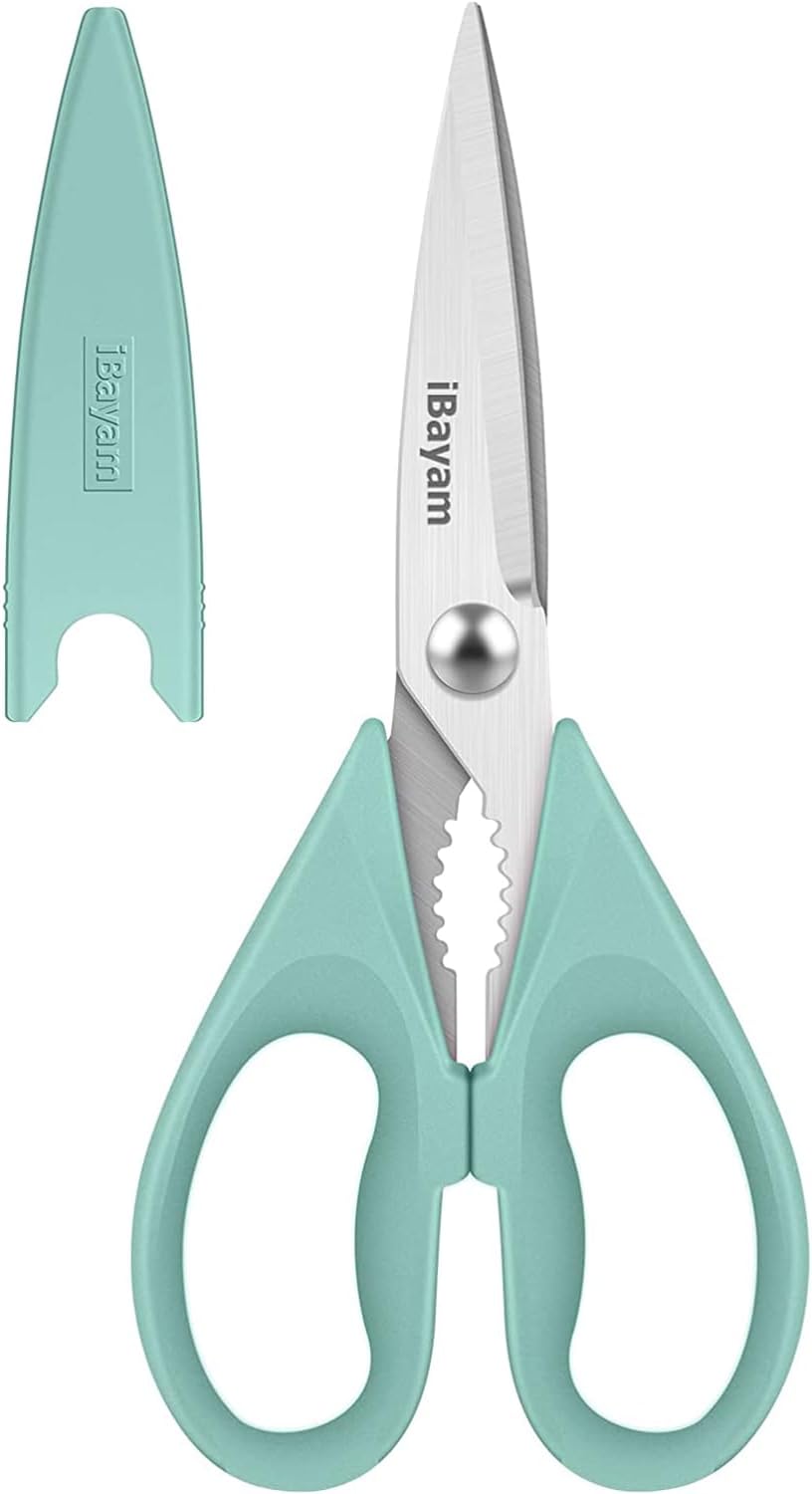 iBayam Kitchen Scissors Shears All Purpose Heavy Duty, Protective Sheath