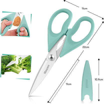 iBayam Kitchen Scissors Shears All Purpose Heavy Duty, Protective Sheath