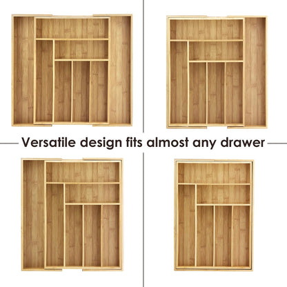 Kitchen Drawer Organizer, Expandable Silverware Organizer and Utensil Holder, 8 Compartments with Dividers