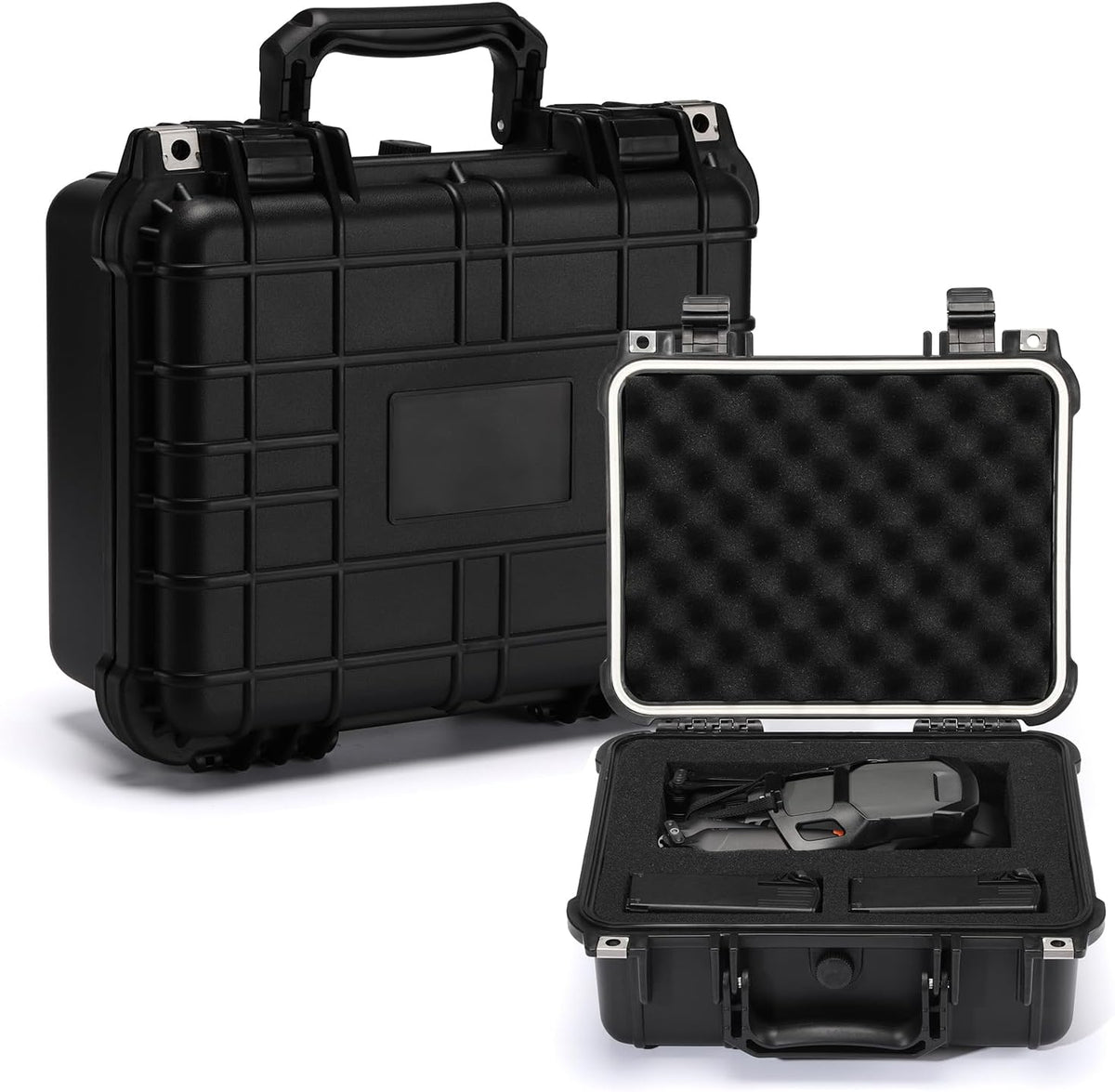 CASOMAN Water-proof and Dust-proof Protective Sturdy Plastic Storage Case with Cush-Proof Sponge and Customizable Foam, IP67 Water Proof Grade, 13.4" X 11.6" X 6"