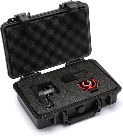 CASOMAN Water-proof and Dust-proof Protective Sturdy Plastic Storage Case with Cush-Proof Sponge and Customizable Foam, IP67 Water Proof Grade, 13.4" X 11.6" X 6"