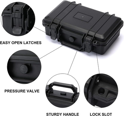 CASOMAN Water-proof and Dust-proof Protective Sturdy Plastic Storage Case with Cush-Proof Sponge and Customizable Foam, IP67 Water Proof Grade, 13.4" X 11.6" X 6"