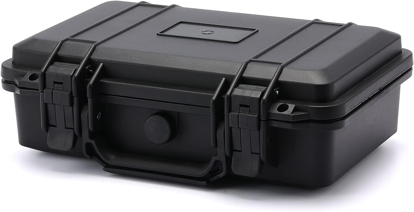 CASOMAN Water-proof and Dust-proof Protective Sturdy Plastic Storage Case with Cush-Proof Sponge and Customizable Foam, IP67 Water Proof Grade, 13.4" X 11.6" X 6"