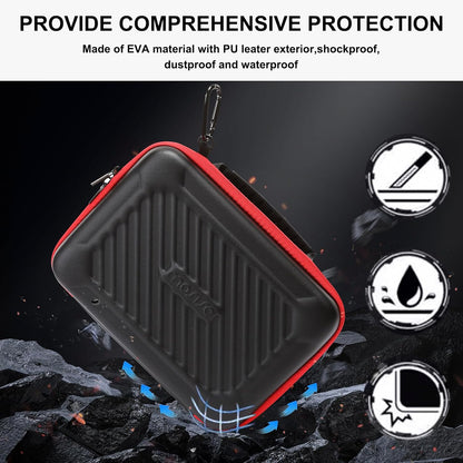Camera Case Compatible with GoPro Hero 13/12/11/10/9/8/7, Hard Travel Carrying Case Compatible with AKASO EK7000/V50/Brave 4/7 LE/8, EVA Case with Snap Hook for Action Camera, Black