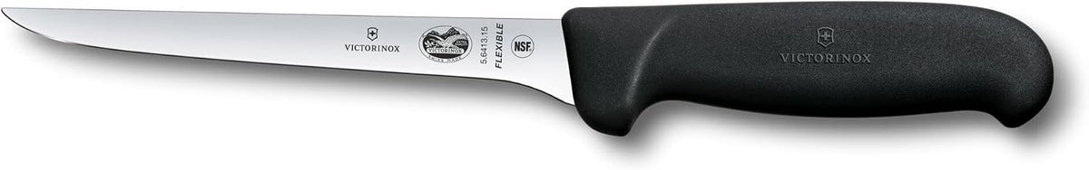 Fibrox 6 Inch Flexible Boning Knife, Straight Blade, Black