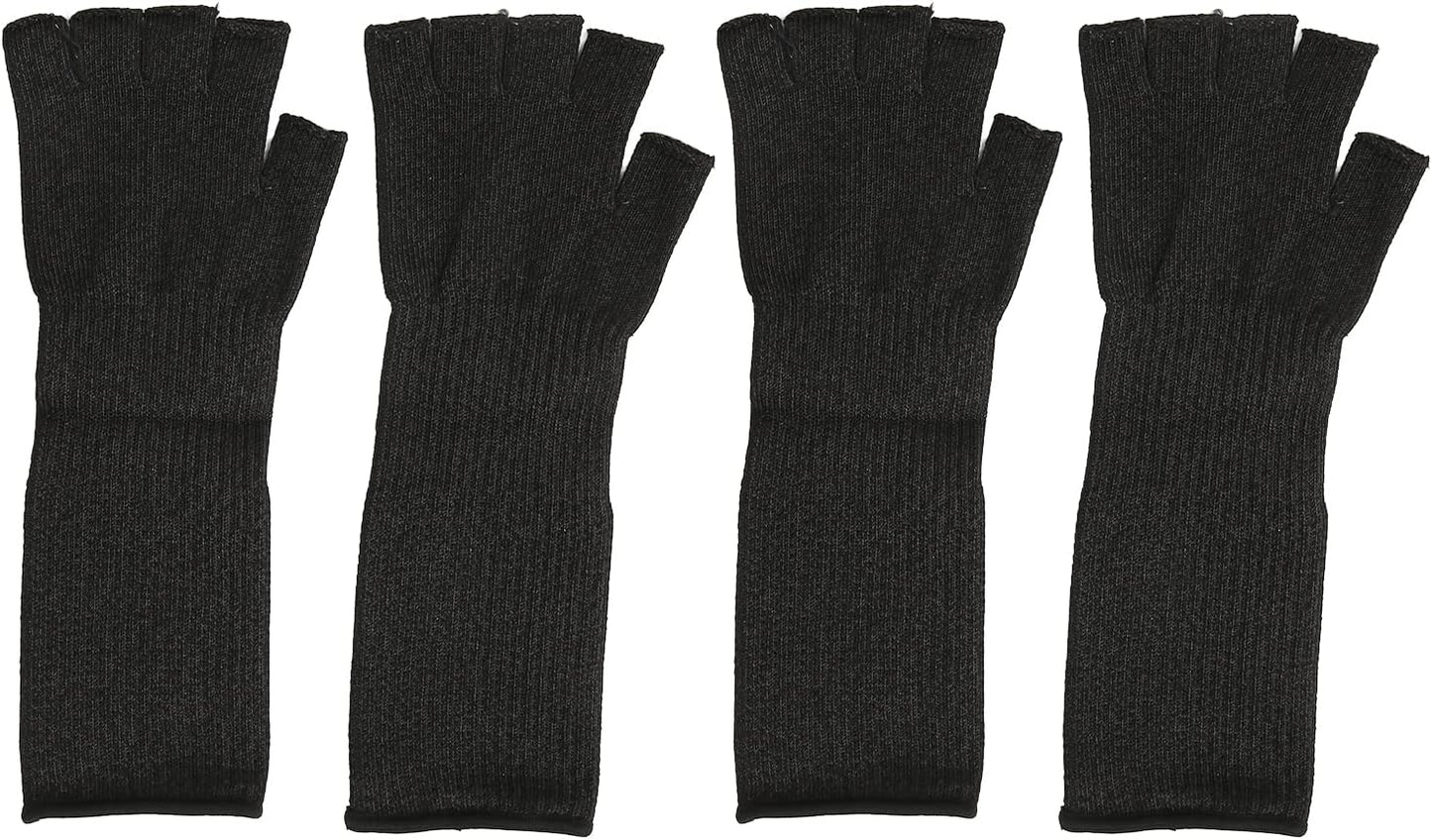 2 Pairs Cut Arm Sleeves, Level 5 Scratch Abrasion Protection with Finger Holes, for Yard Work Kitchen Chainsaw Safety