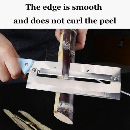Sugarcane Peeling Knife Pineapple Peeling Knife Sugar Cane Peeler Knife, Paring Knife Fruit Peeler Cutter Artifact Planing Knife, With Stainless Steel Blade & Non-slip Blue Plastic Handle