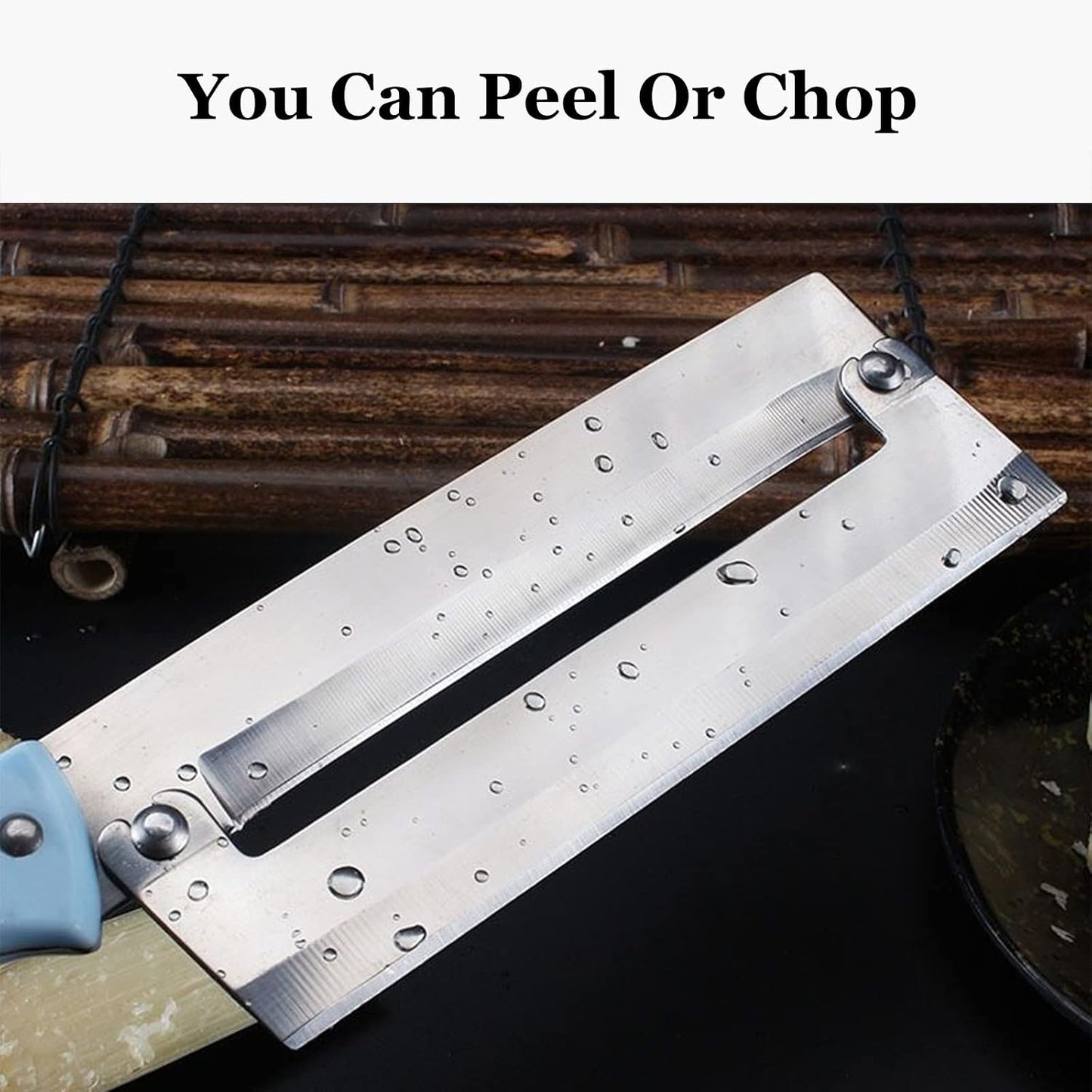 Sugarcane Peeling Knife Pineapple Peeling Knife Sugar Cane Peeler Knife, Paring Knife Fruit Peeler Cutter Artifact Planing Knife, With Stainless Steel Blade & Non-slip Blue Plastic Handle